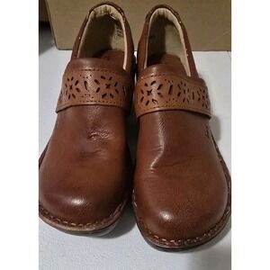 BOC Born‎ Concept Shoes Womens 9 M Peggy Clog Wedge Slip On Brown Leather
